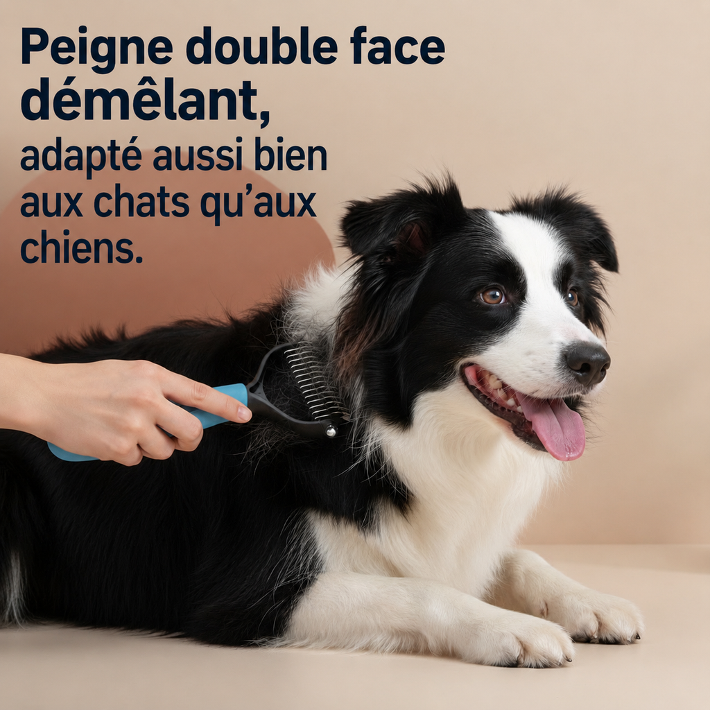 Léchouille & CO – Peigne démêlant double face pour chien et chat – Toilettage