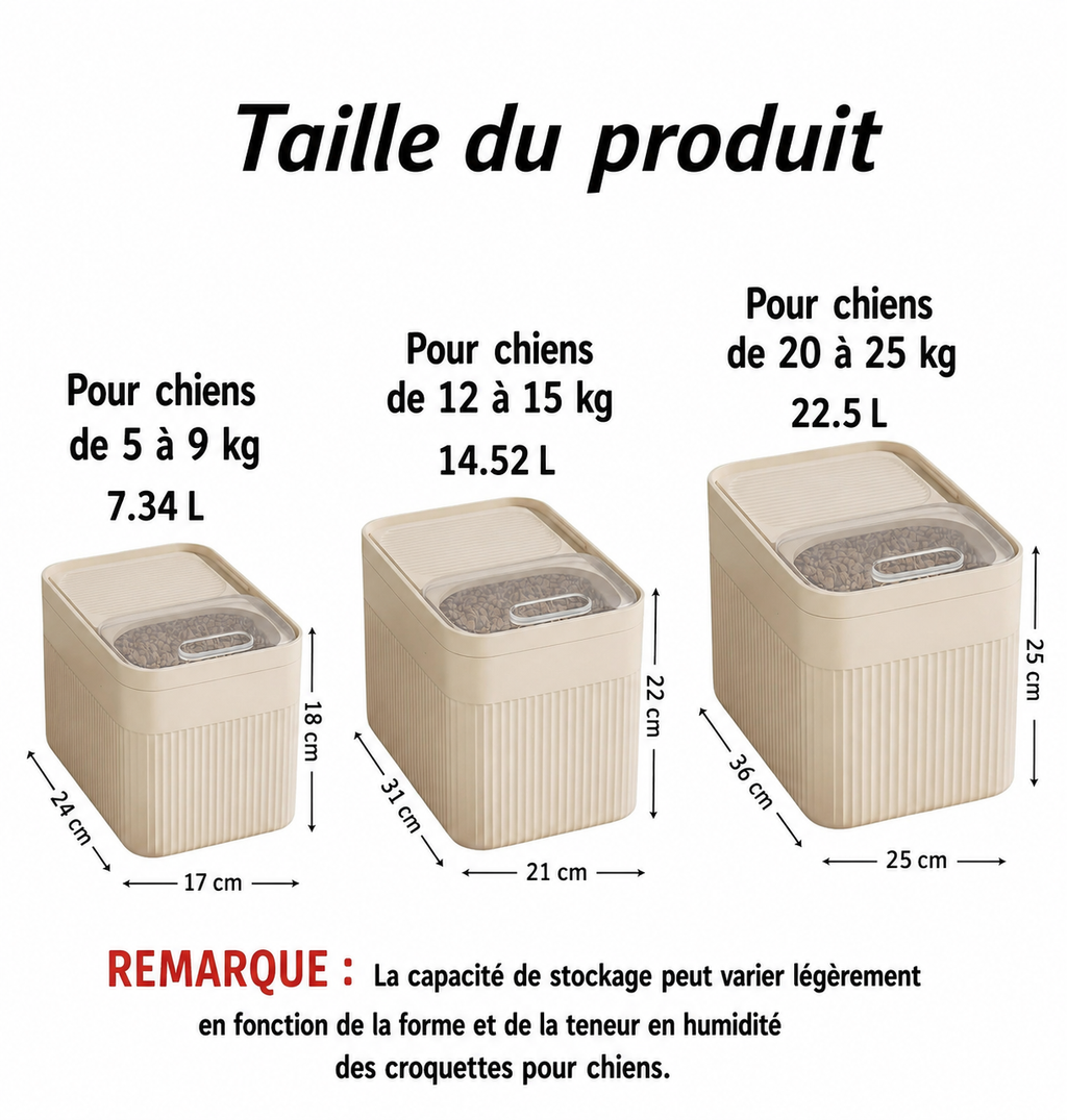 Léchouille & CO – Conteneur hermétique pour croquettes – Grande capacité avec tasse doseuse