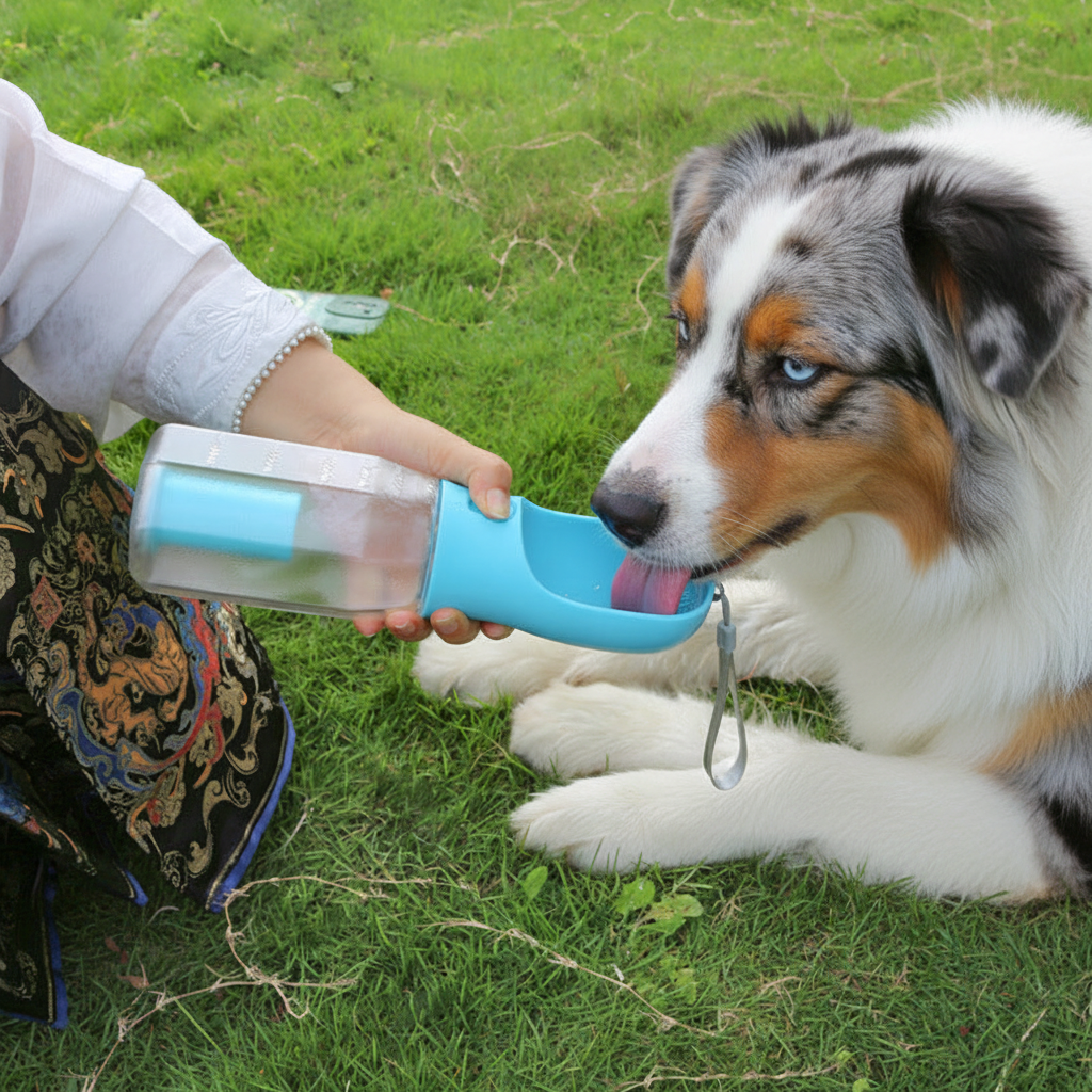 Berger australien – chien qui boit