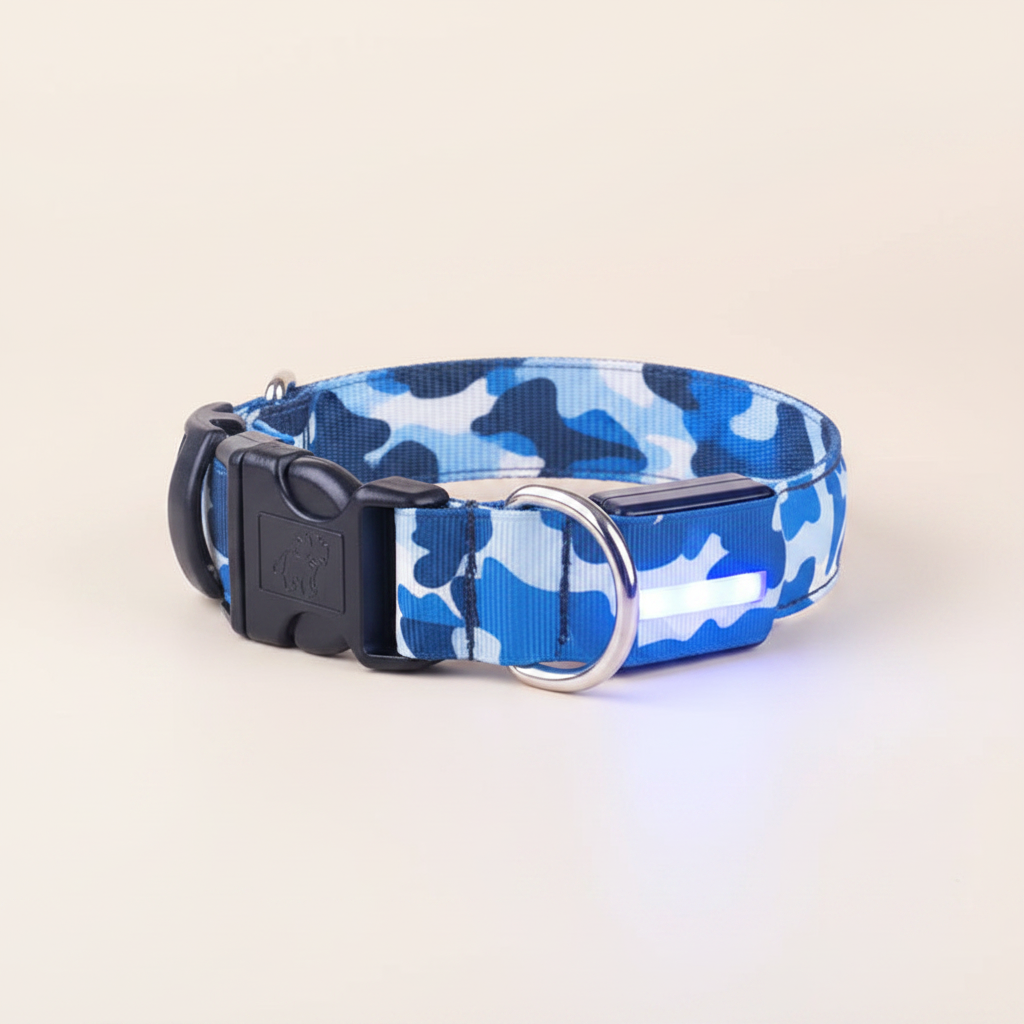 Collier bleu fond crème