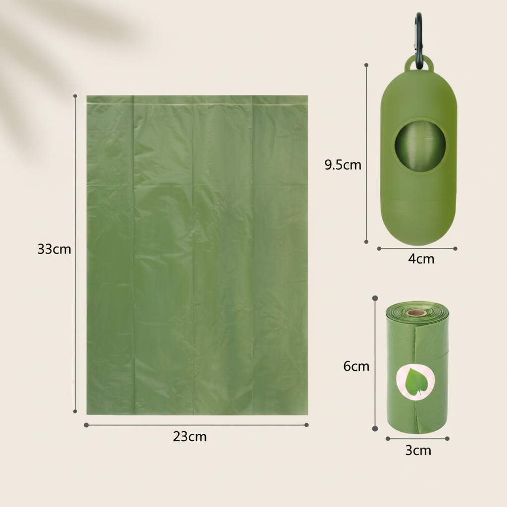 Dimensions sacs et distributeur fond beige