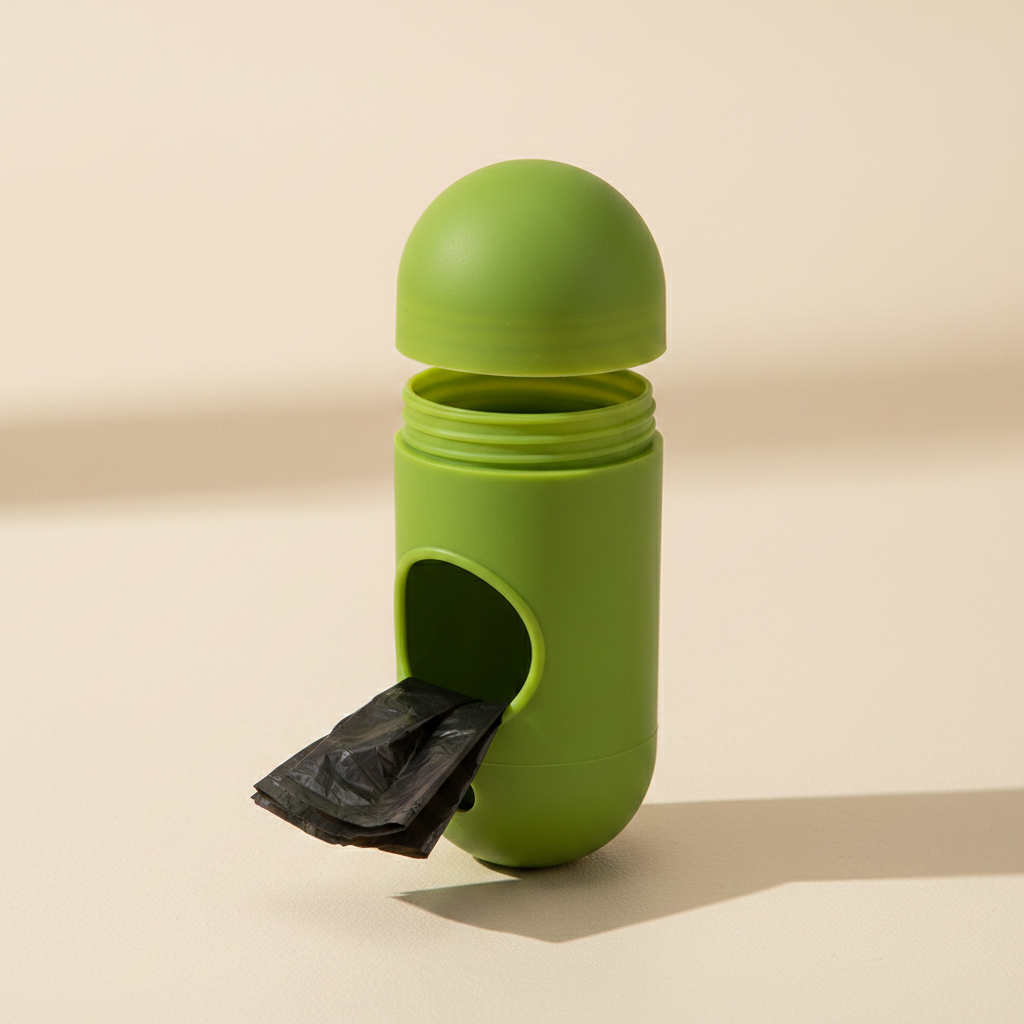 Distributeur vert ouvert fond beige