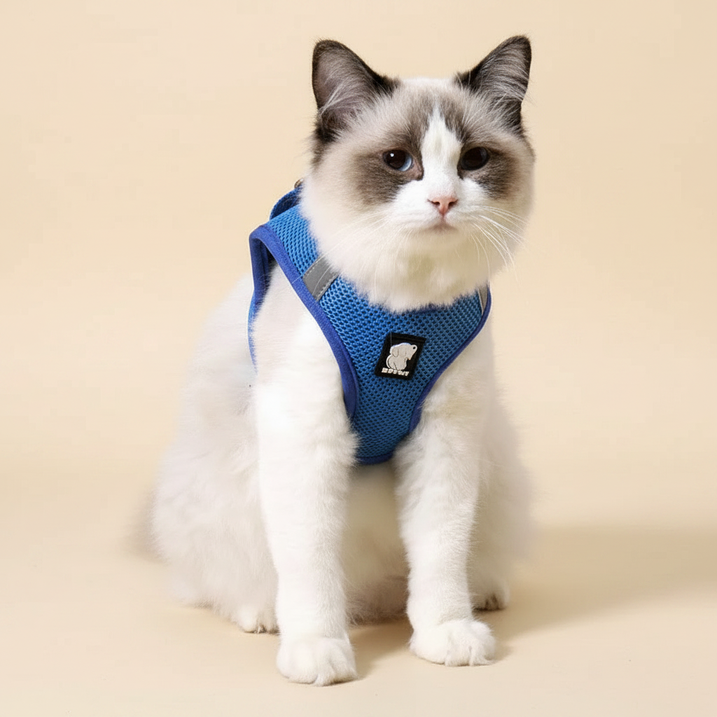 Harnais anti-fugue chat avec ragdoll