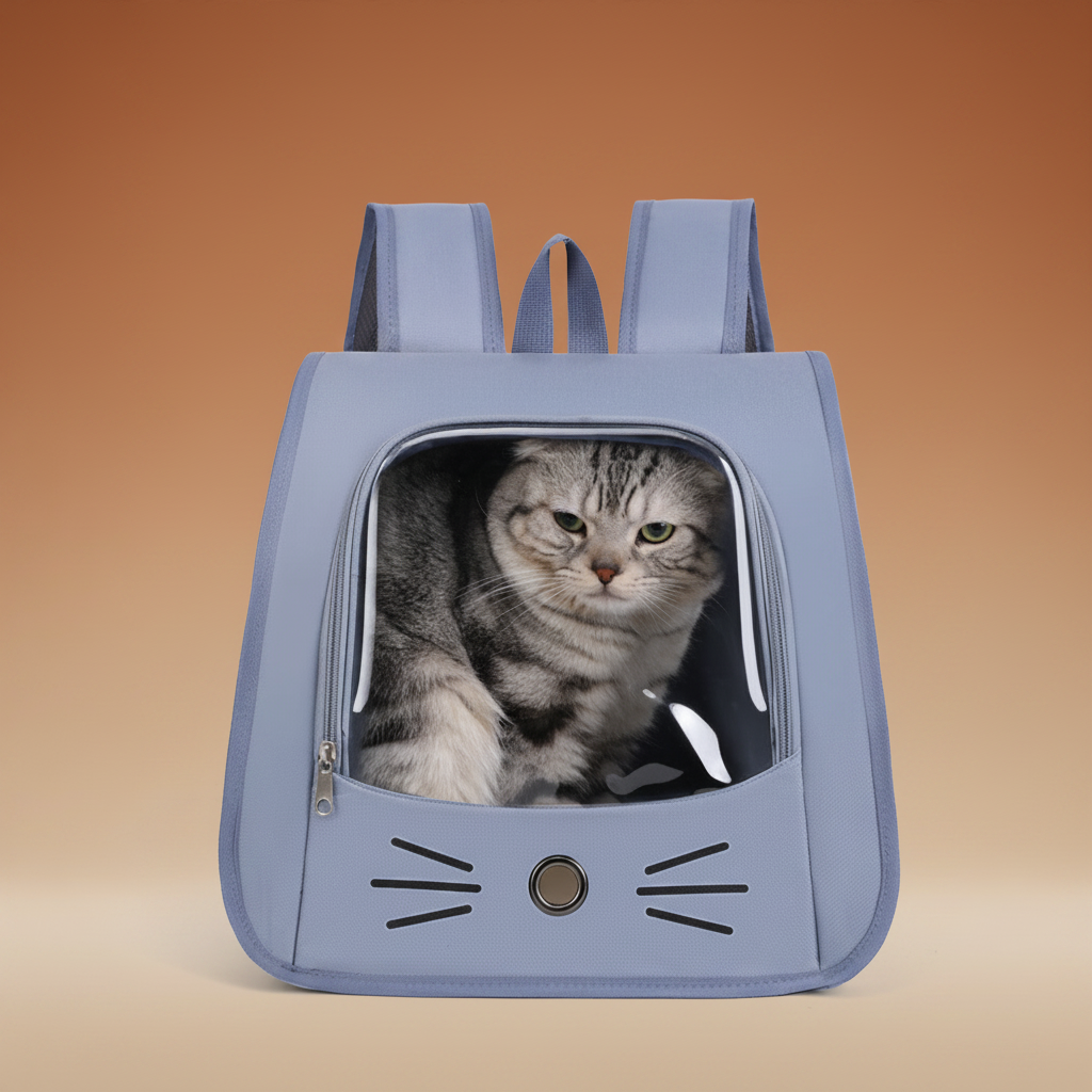 Sac transport chat fond terracotta